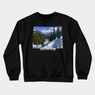 Colorado State Outline (Winter Mountains) Crewneck Sweatshirt